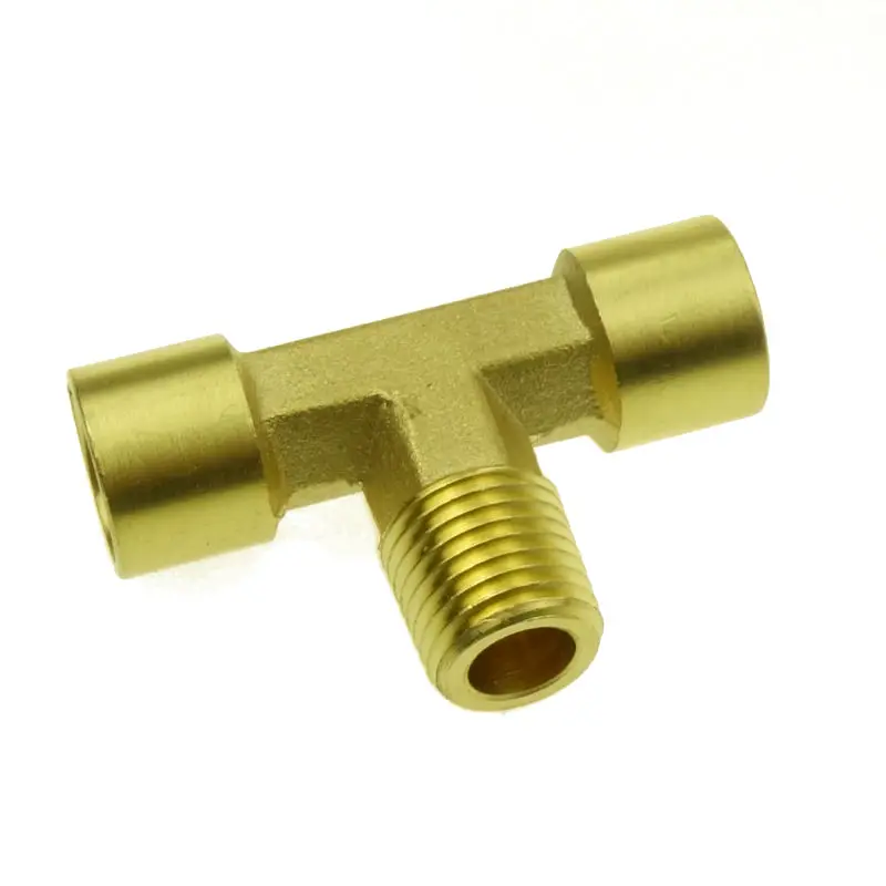 

2pcs Brass Pipe Fitting 1/4" NPT Female x 1/4" NPT Male Tee Connector