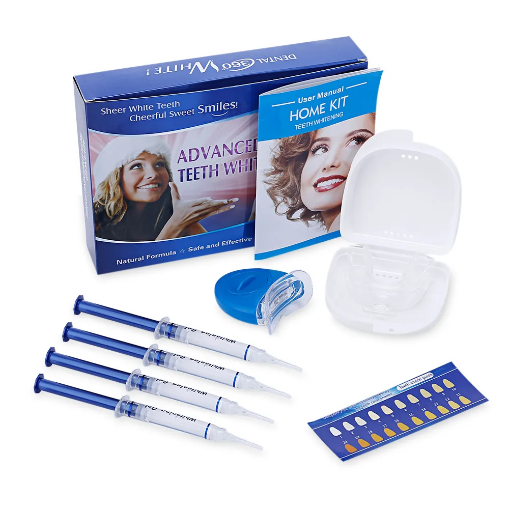 

Teeth Whitening Kit With 4 Gel 2 Tray 1 Light For Oral Hygiene Dental Care Bleaching