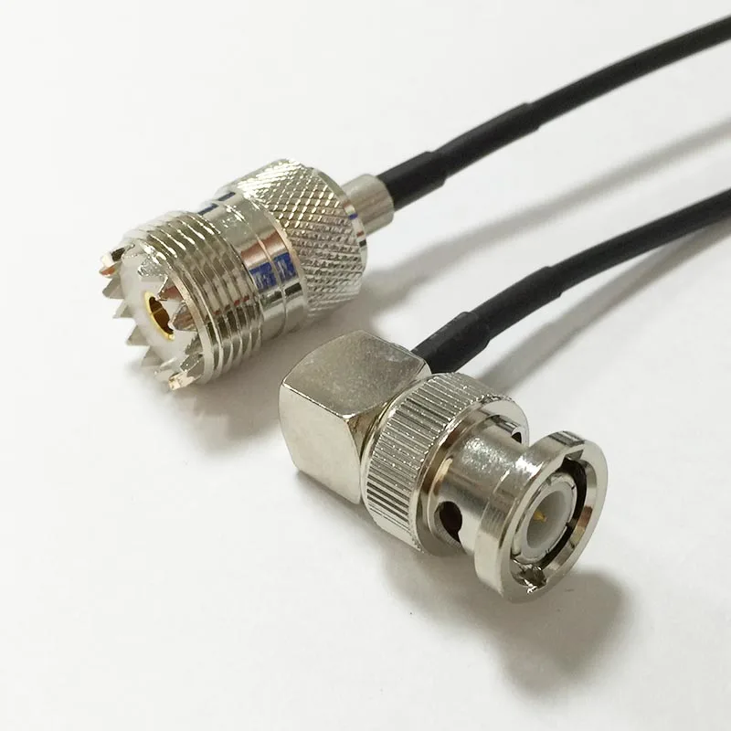 

New UHF  Female Jack  Connector  Switch BNC  Male Plug  Right  Angle Connector  RG174  Wholesale 20CM 8" Adapter