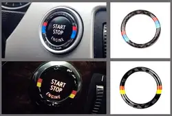 Углеродного волокна двигатель автомобиля кнопка запуска и остановки кольцо отделка для BMW 3 серии E90 E92 E93 автомобильные аксессуары
