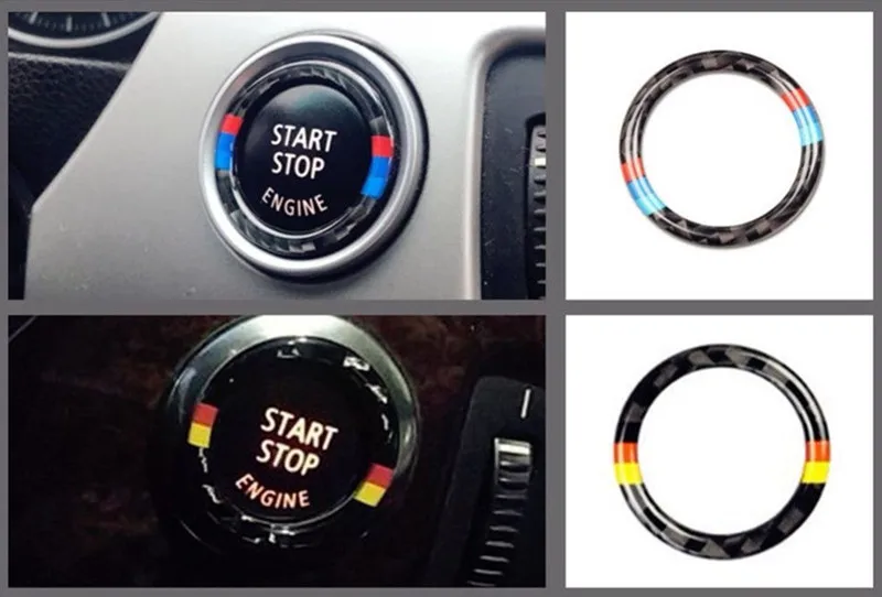 

Carbon Fiber Car Engine Start Stop Button Ring Trim For BMW 3 Series E90 E92 E93 Car Accessories