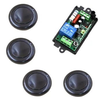 

High Quality 1CH RF Wireless Remote Control Switch System 220V 110V Relays Receiver Remote Control Round Transmitter