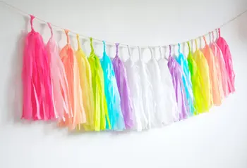 

36 Unicorn Rainbow Tassel Garland with 5m jute twine Decor,First Birthday Party,high chair banner,Baby Shower