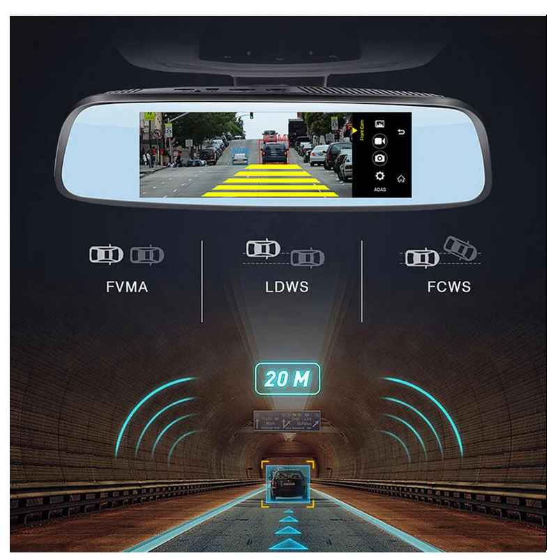 QUIDUX Автомобильное зеркало заднего вида 8 0 &quotIPS 4G DVR ADAS GPS Navigetor FHD 1080P видео камера