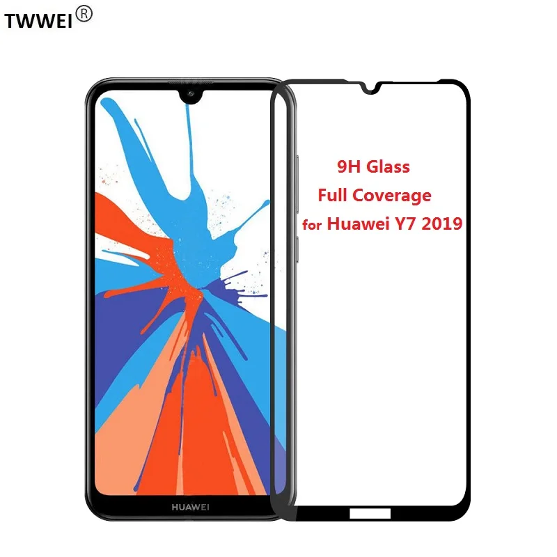 Full Coverage Tempered Glass for Huawei Y7 2019 Protective on Screen Protector Protect Film Foil | Мобильные телефоны и