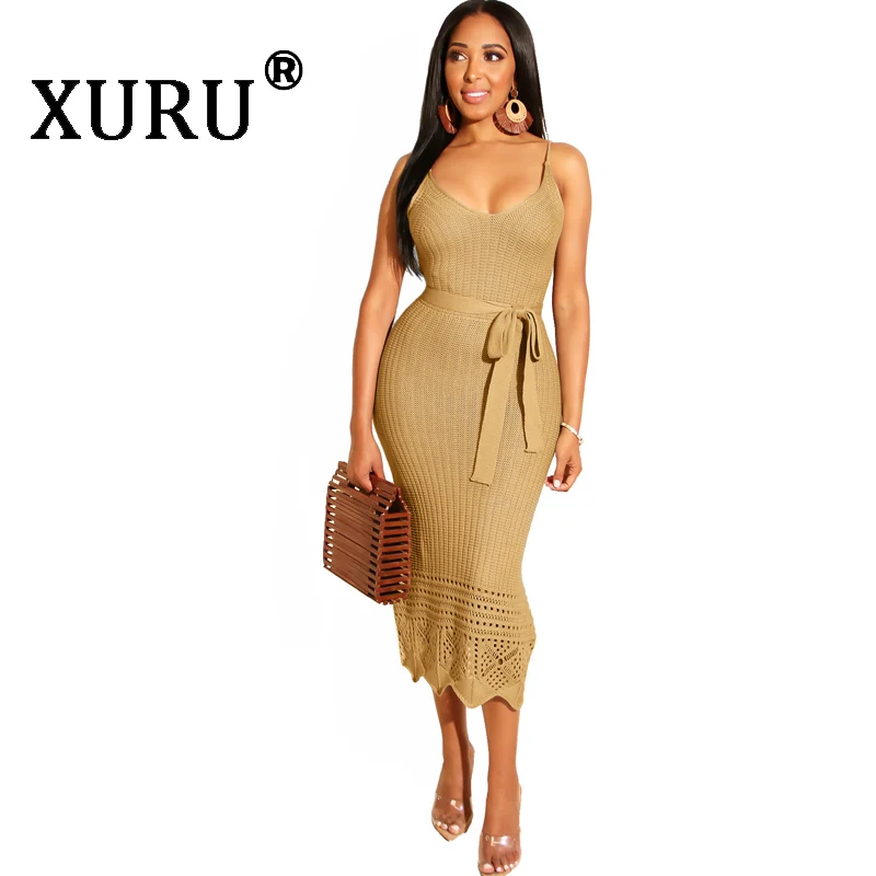 XURU New Women's Sexy Bright Color Dress Knitted Crochet Sling Dress Cotton Blend Candy Color Fashion Casual Dress XURU New Women's Sexy Bright Color Dress Knitted Crochet Sling Dress Cotton Blend Candy Color Fashion Casual Dress