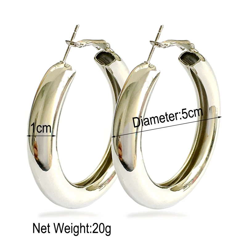 MANILAI 50mm Diameter Wide Alloy Punk Hoop Earrings Fashion Jewelry Statement Earrings For Women 2018 Brincos Wholesale Gift - Image 6