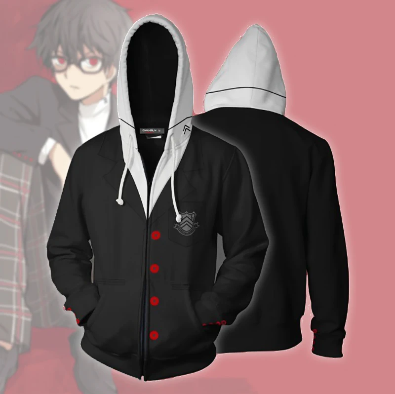 Аниме Persona 5 Ren Amamiya Косплей Костюм Akira Kurusu унисекс толстовки свитшоты Goro Akechi куртка