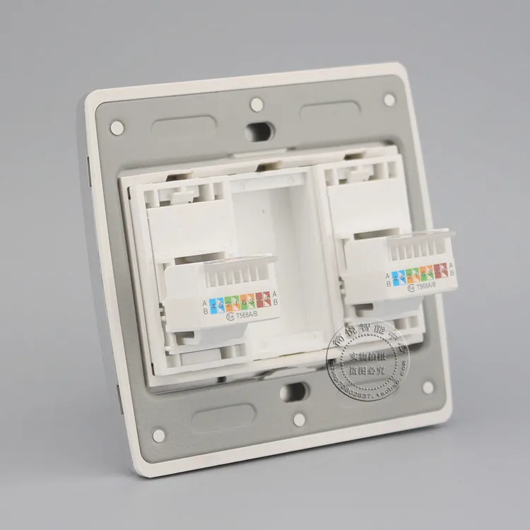 3 Port RJ45 Cat5e Network Ethernet LAN Socket Champagne Outlet Panel Faceplate