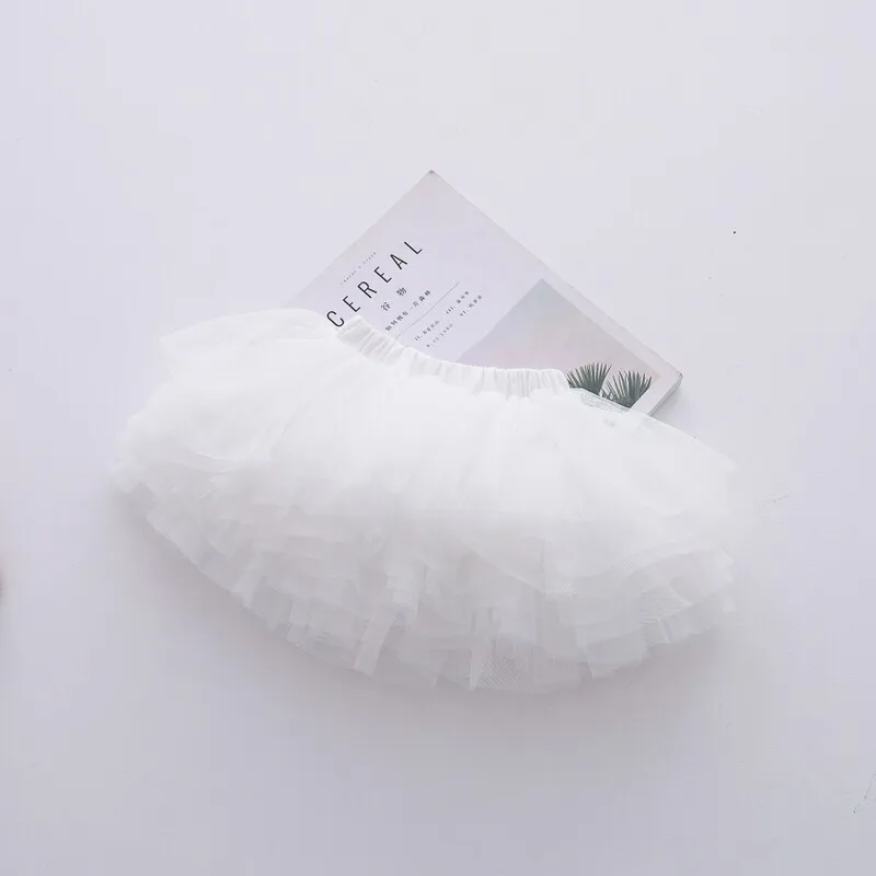 Новинка года; модная однотонная хлопковая фатиновая юбка для девочек детская юбка-пачка из марли; детская повседневная одежда; От 2 до 10 лет - Цвет: White