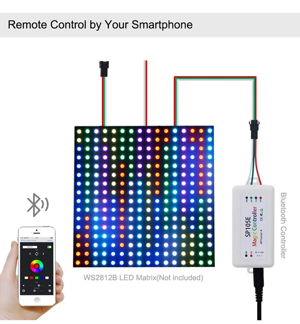 SP108E Wi-Fi WS2811 WS2812B светодиодный музыкальный контроллер SP107E SK6812 SP105E Bluetooth APA102 SP110E WS2801 Пиксели светодиодные полосы DC5-24V