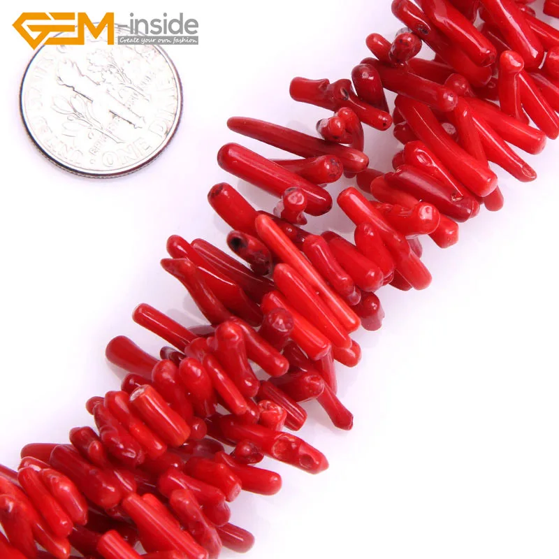 

Natural Stick Shape Coral Beads For Jewelry Making strand 15 inch Simi-precious Gem stone bead for bracelet Necklace Making DIY
