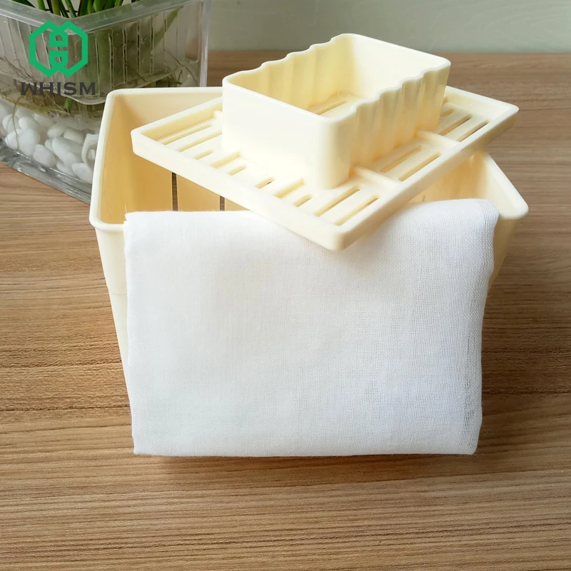 

DIY Plastic Tofu Press Mould Homemade Tofu Maker Pressing Mold Kit + Cheese Cloth Kitchen Tool tofu mold cooking tool set