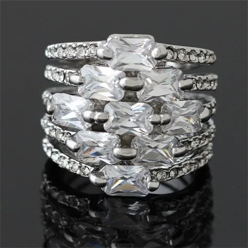 

YHAMNI Brand Gorgeous Full Stellux Austrian Crystal CZ Fashion Rings With Pure Gold Filled Luxury Rings Jewelry For Women YH211