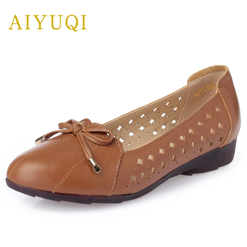 AIYUQI/женские туфли на плоской подошве из натуральной кожи большие размеры 42 #