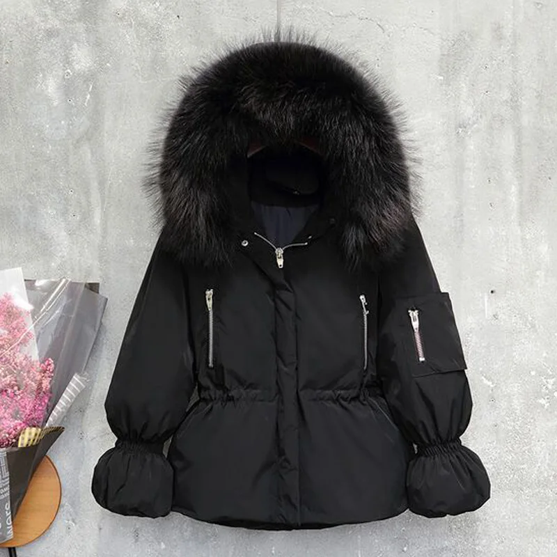 Winter Coat Women 2018 Large Real Raccoon Fur Winter Jacket Women Long