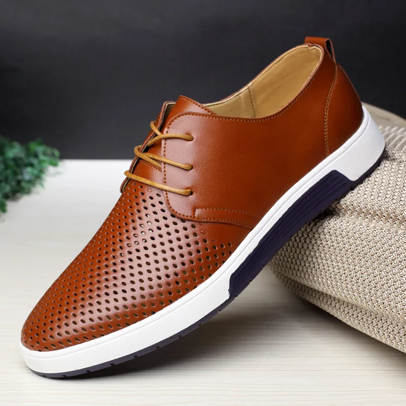 2019 Men Casual Shoes Fashion Leather 