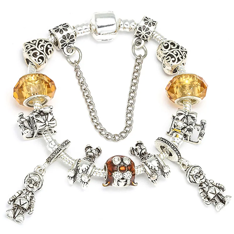 

Boosbiy Children's Fashion Jewelry Pinocchio Pendant Crystal Pandora Bracelet For Women Charm Bracelet Handmade Jewelry Pulseras