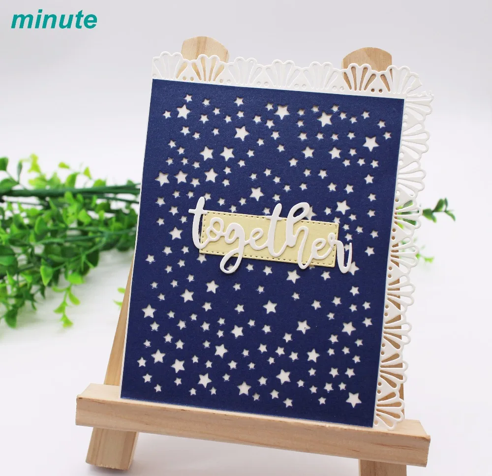 

11*14cm Star Frame Metal Cutting Dies Rectangle Background Hollow Cut Dies For DIY Scrapbooking Card Making Decorative Craft