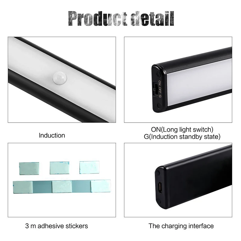 Hot Motion Sensor Light Usb Rechargeable 10 Led Lights For Motion Sensor Light Usb Rechargeable 10 Led Lights For Wardrobe Stair Hallway Cabinet Lb88