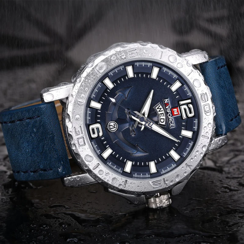 NAVIFORCE Men Watches Analog Date Clock Quartz Watch Men Army Military Wristwatch Luxury Brand Men