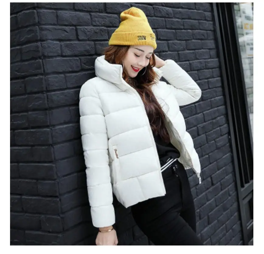 Coton multi rouge Épaisse Femme D'hiver Taille Et Slim Green Noir Col Automne blanc rose gris 2018 Paragraphe Veste Jac army Court gxq4IB