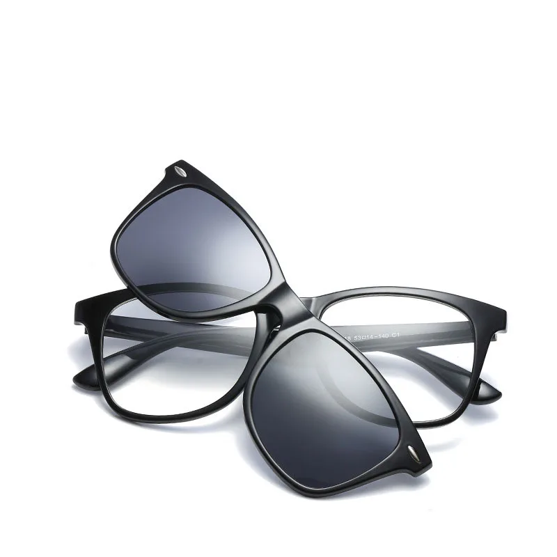 Buy Fashion Men glasses Frame myopia eyeglasses with polarized clip