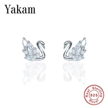 Brincos, летние прозрачные Кристальные серьги-гвоздики для женщин,, все 925 пробы, серебряные серьги с лебедем, подарок, ювелирное изделие Berloque Aretes