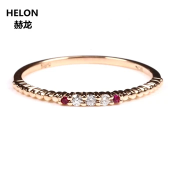 

Solid 10k Rose Gold Natural Diamonds Engagement Ring Wedding Band Natural Ruby Anniversary Fine Jewelry Trendy Women Ring