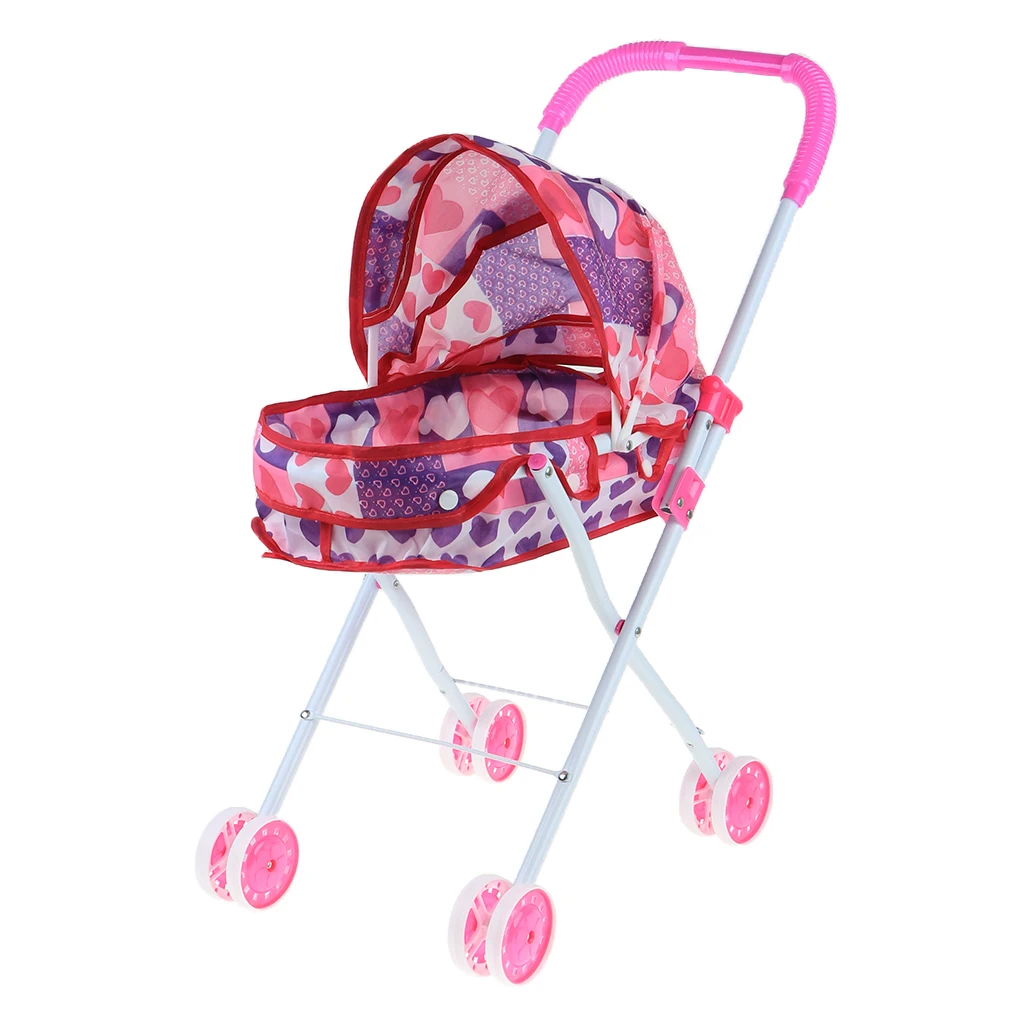 Kids Baby Outdoor Foldable Baby Push Cart Pushchair Stroller Pretend Play Toys Role Playing Game Activity Pretend Play Toys
