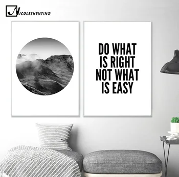 

Mountain Landscape Motivational Poster Quote Print Minimalist Wall Art Canvas Painting Picture for Living Room Nordic Decoration