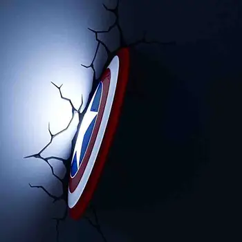 

Marvel avengers Iron Man LED bedside bedroom living room 3D creative wall lamp decorated with light night light 3d lamp