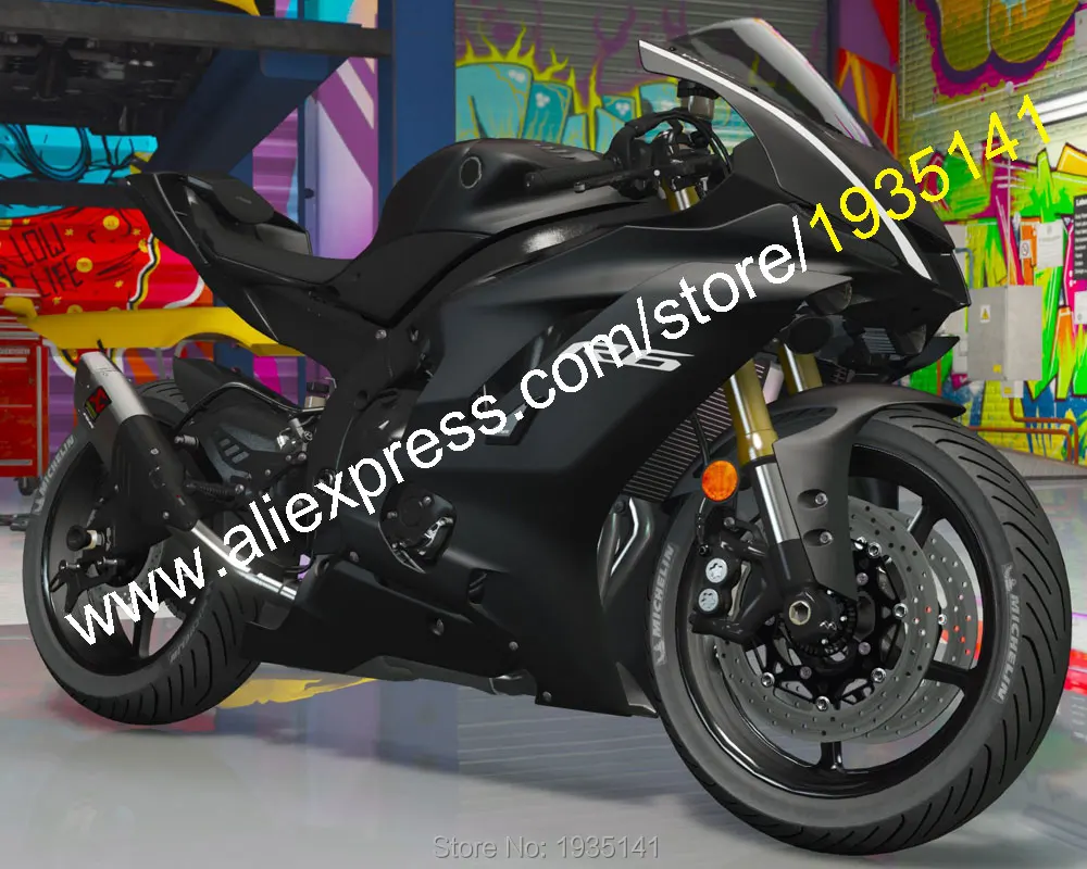 НОВЫЕ комплекты обтекателей для Yamaha YZF R6 YZF-R6 17 18 матовый черный корпус мотоцикла ABS(литье под давлением