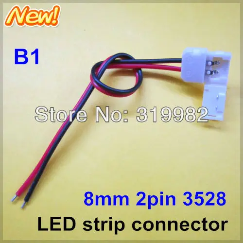 

500pcs/lot (NO: B1) 8mm 2pin for 3528 single color strip, LED connector, with wire connector for strip jointing, free shipping!