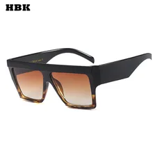 HBK Женские квадратные солнечные очки негабаритных женщин новые большие рамки мужские путешествия ретро брендовые дизайнерские градиентные солнцезащитные очки женские очки