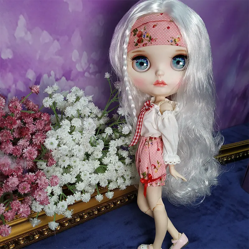 

Vivid 30cm Blyth BJD Doll 1/6 Fashion Cute Toys For Girls Child Mini Baby Jointed Dolls With Long White Hair DIY Makeup Doll