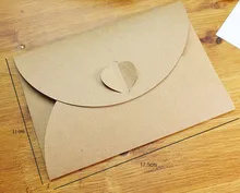 11x17 5CM 50pcs Heart Shape Pearlized Kraft Paper Envelopes Party Paper Bag for Wedding Invitation Card