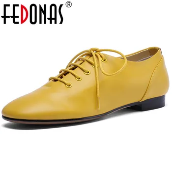 

FEDONAS Fashion Women 2019 Genuine Leather Med Heels Shoes Corss-tied Rome Style Comfort Casual Shoes Woman Sexy Basic Pumps