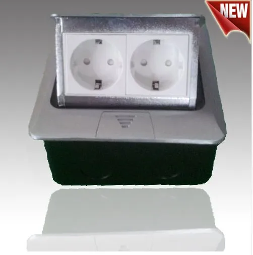 

Silver aluminum pop up floor socket 2EU power for Russian and European country