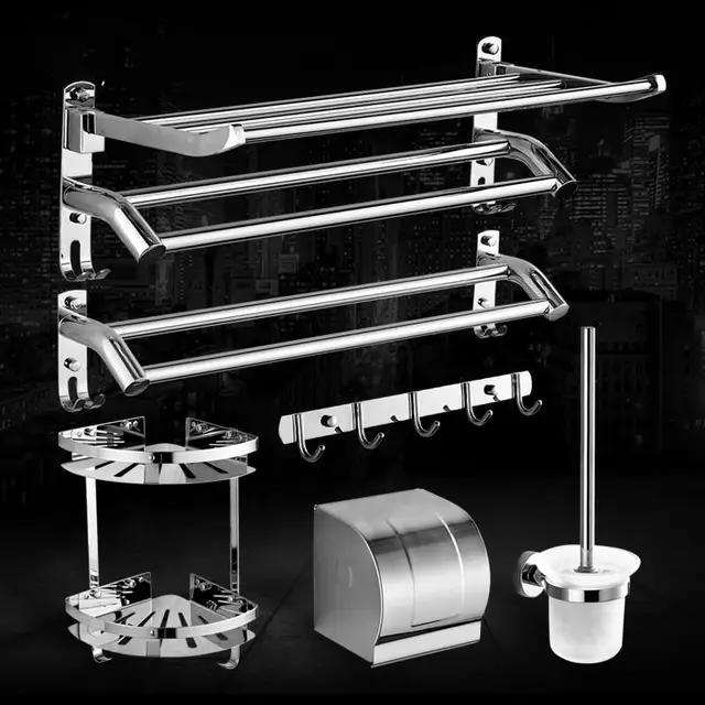 Contemporary Sus 304 Stainless Steel Polished Chrome Bathroom Hardware