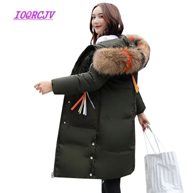 Best Winter Women Hooded Coat Plus Size Outerwear Parka Ladies Down Jacket Thicken down cotton parkas Fur Collar Warm Long Jacket B97