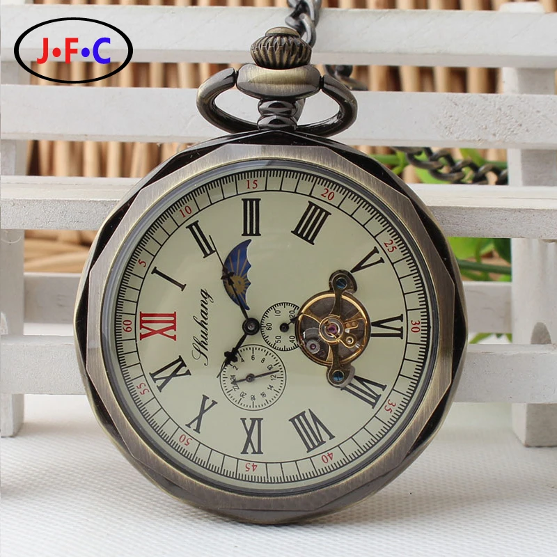 

2017 Western wind mechanical pocket watch students wear accessories with pendant couples personality simple mechanical table