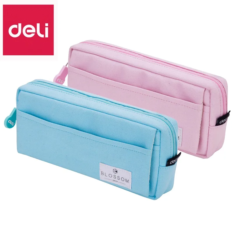 

Deli New Canvas Pencil Bag for school & office Supplies cute Stationery Storage bag Gift Pencil Case School Case pencil pouch