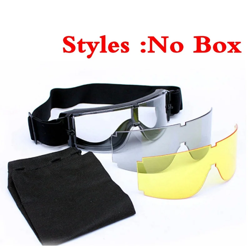 X800 Открытый страйкбол тактические очки ветрозащитное стекло Анти-пыль шлем стекло es военные пуленепробиваемые очки - Цвет: No Box