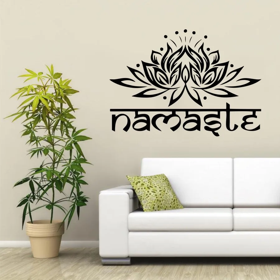 Wall Decal Home Decoration Yoga Lotus Namastle Meditation Wall Sticker Yoga Studio Bedroom Living Room Interior Design WW-11