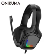 Игровая гарнитура ONIKUMA K20 casque PS4 3,5 мм PC игровая стереосистема Игровые наушники со светодиодной подсветкой с микрофоном для XBox One/ноутбука планшета