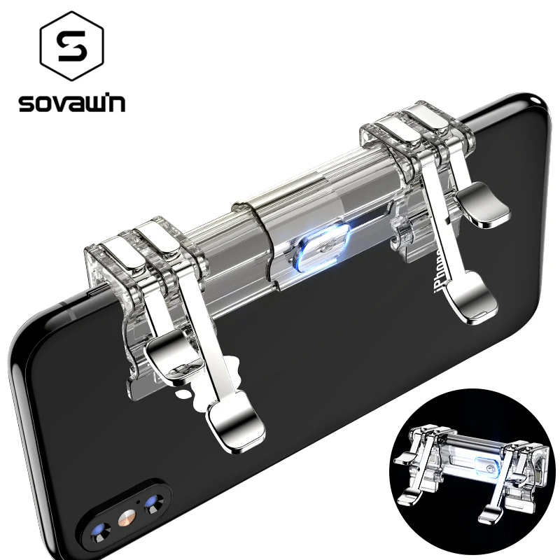 Sovawin Pubg Mobile Controller L1 R1 Phone Gamepad Trigger Fire Button Aim Key l1r1 Shooter Pubg Controller For iphone Android