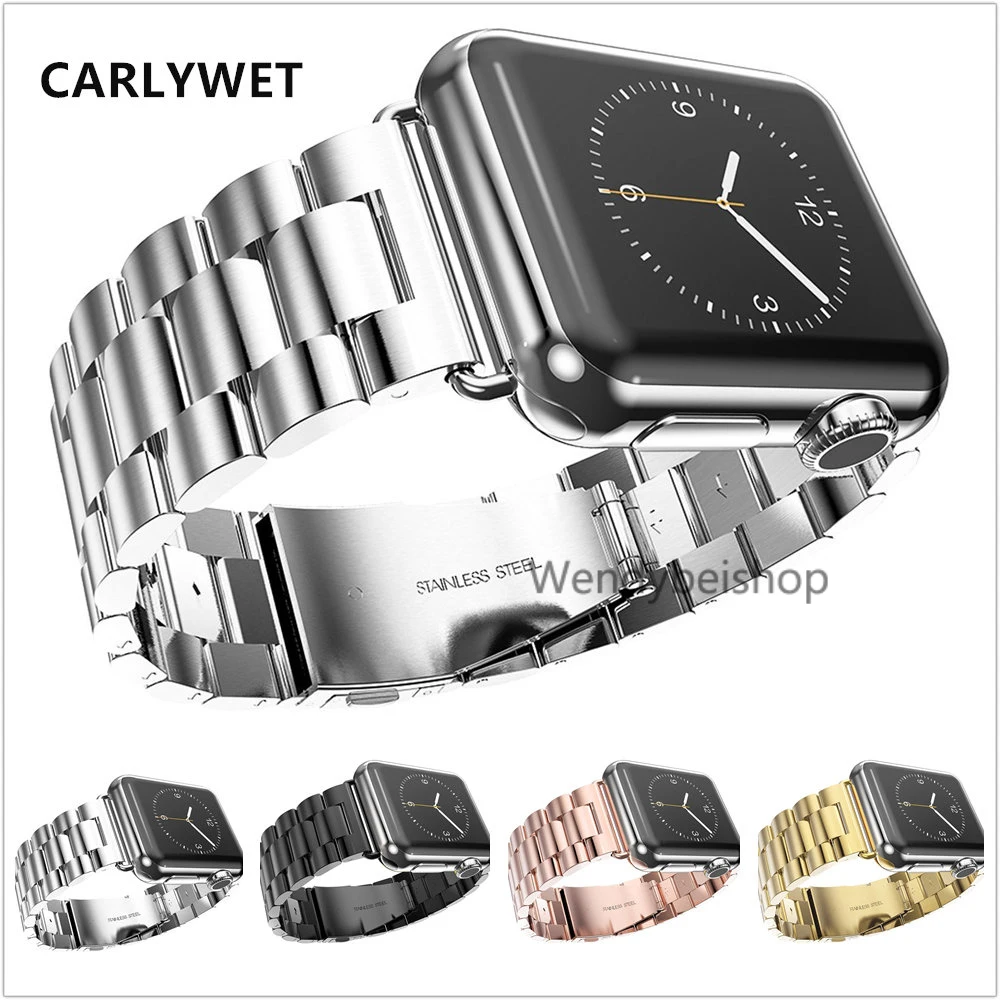 

38mm 42mm New 316L Stianless Steel Connector Adapter Silver Black Rose Gold For Apple Watch Strap band iWatch Buckle Bracelet