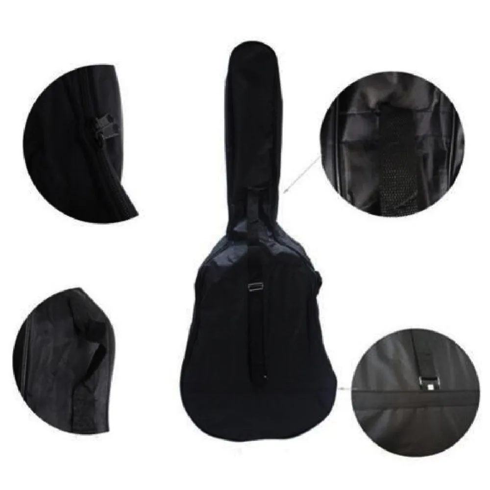 Hot Sale 2630384041Black Water-proof Zipper Single Strap 420D Oxford Guitar Gig Bag Case For Electric Acoustic Guitar