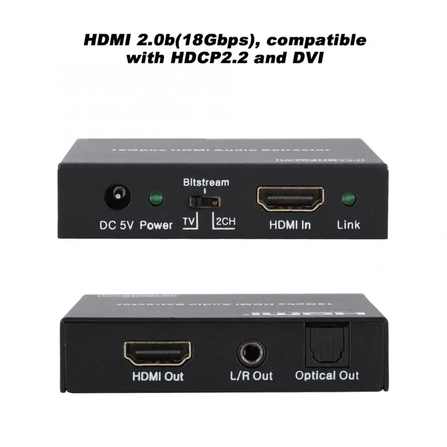 Многофункциональный с HDCP 2 HDMI 18 Гбит/с аудио видео экстрактор поддержка 4K EU 100 240V| |